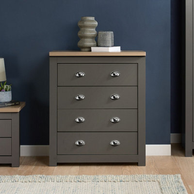 Birlea Highgate 4 Drawer Chest Dark Grey - image 1