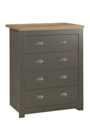 Birlea Highgate 4 Drawer Chest Dark Grey - thumbnail 5