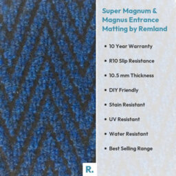 Super Magnum & Magnus Entrance Matting By Remland (Chevron Blue & Black, 2M X 2M) - thumbnail 2