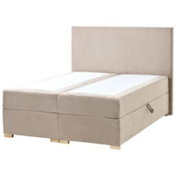 Beliani Divan Bed With Storage Fabric Major 120 X 200 Cm (Eu Small Double) Taupe - thumbnail 4