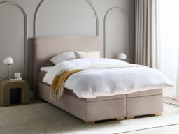 Beliani Divan Bed With Storage Fabric Major 120 X 200 Cm (Eu Small Double) Taupe - thumbnail 2