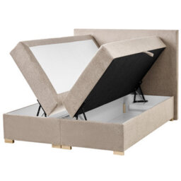 Beliani Divan Bed With Storage Fabric Major 120 X 200 Cm (Eu Small Double) Taupe - thumbnail 6