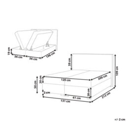 Beliani Divan Bed With Storage Fabric Major 120 X 200 Cm (Eu Small Double) Taupe - thumbnail 3
