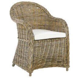 Beliani Susua Rattan Garden Armchair With Cushion, Indoor & Outdoor, Natural - thumbnail 1