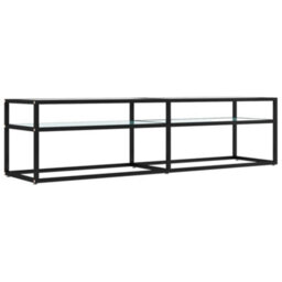 Berkfield Sturdy Tv Cabinet White Marble 160X40X40.5 Cm Tempered Glass
