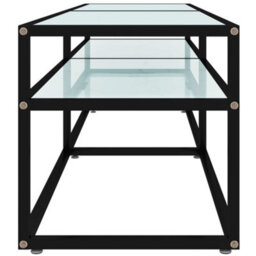 Berkfield Sturdy Tv Cabinet White Marble 160X40X40.5 Cm Tempered Glass - thumbnail 4