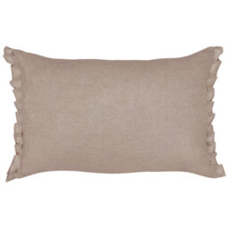 Beliani Set Of 2 Decorative Cushions Sassafras Linen 30 X 45 Cm Light Brown Solid - thumbnail 4