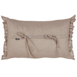 Beliani Set Of 2 Decorative Cushions Sassafras Linen 30 X 45 Cm Light Brown Solid - thumbnail 5