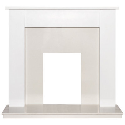 Adam Buxton Fireplace In Pure White & White Marble, 48 Inch - image 1