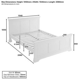The Furniture Market Wilmslow Dove Grey Painted 4Ft 6In Double Size Panel Bed - thumbnail 9