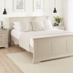 The Furniture Market Wilmslow Dove Grey Painted 4Ft 6In Double Size Panel Bed - thumbnail 1