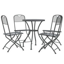 Walplus 5 Piece Garden Dining Set Expanded Metal Mesh Anthracite - thumbnail 3