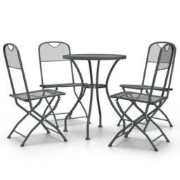 Walplus 5 Piece Garden Dining Set Expanded Metal Mesh Anthracite - thumbnail 2