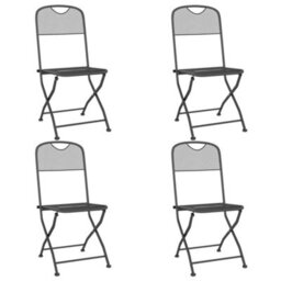 Walplus 5 Piece Garden Dining Set Expanded Metal Mesh Anthracite - thumbnail 6