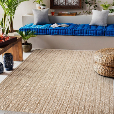 RugsX Flat 48964265 Sisal Carpet Chevron - Natural Beige Straw Color, String 120X170 Cm - image 1