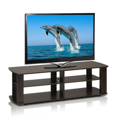 Walplus Dark Brown Tv Unit Entertainment Center Tv Stand Wood - Modern Tv Console Table For Living Room Bedroom - image 1