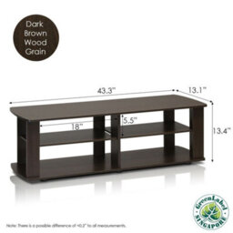 Walplus Dark Brown Tv Unit Entertainment Center Tv Stand Wood - Modern Tv Console Table For Living Room Bedroom - thumbnail 2