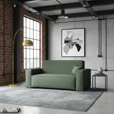 Viva Vox Iii Sofa Bed With Sleeping Function Storage Compartment Wooden Legs For Living Room 172X88X102Cm Green - image 1