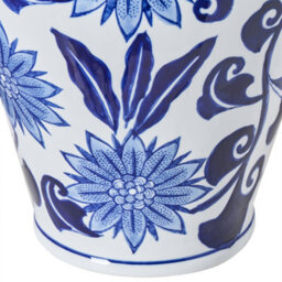 Beliani Flower Vase Girona Porcelain 35 Cm White/ Blue - thumbnail 5