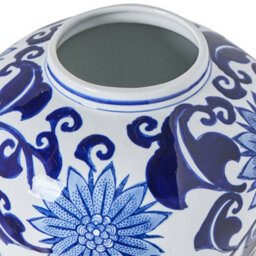 Beliani Flower Vase Girona Porcelain 35 Cm White/ Blue - thumbnail 4