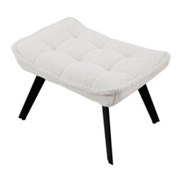Living And Home Velvet Accent Chair With Footstool With Foldable Backrest For Living Reading Room, White - thumbnail 6