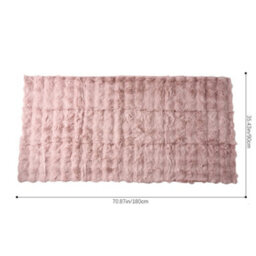 Living And Home Pink Thickened Faux Rabbit Fur Knitted Sofa Cushion Cover/sofa Throw, 180Cm W X 90Cm D - thumbnail 9