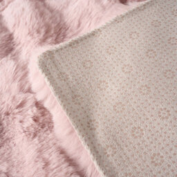 Living And Home Pink Thickened Faux Rabbit Fur Knitted Sofa Cushion Cover/sofa Throw, 180Cm W X 90Cm D - thumbnail 5