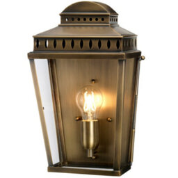 Stylish Outdoor Ip44 Wall Light In Aged Brass With Led E27 Socket