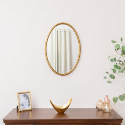 Melody Maison Gold Oval Metal Framed Wall Mirror - 60Cm X 40Cm - thumbnail 1