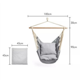 Hanging Chair Outdoor, Grey Garden Swing Seat With Attachments - thumbnail 2