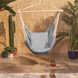 Hanging Chair Outdoor, Grey Garden Swing Seat With Attachments - thumbnail 4