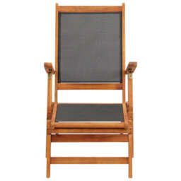 Walplus Outdoor Deck Chair Solid Acacia Wood And Textilene - thumbnail 2