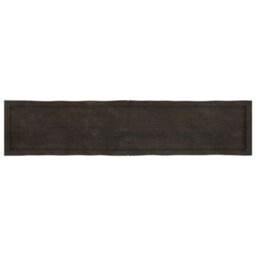 Berkfield Table Top Dark Brown 180X40X(2-6) Cm Treated Solid Wood Live Edge - thumbnail 5