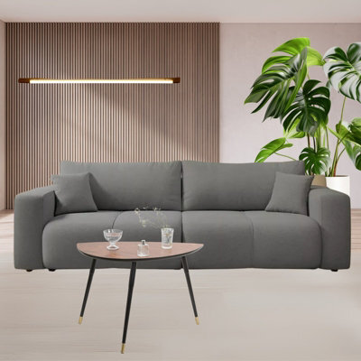 Sofa Bed With Storage Modern Velour Upholstery, Stylish And Functional By Furyn Grey - image 1
