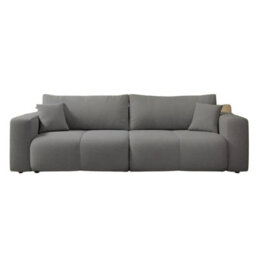 Sofa Bed With Storage Modern Velour Upholstery, Stylish And Functional By Furyn Grey - thumbnail 3