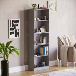 Lassic Vida Designs Cambridge Grey 5 Tier Extra Large Bookcase Freestanding Shelving Unit (H)1750mm (W)600mm (D)240mm - thumbnail 4