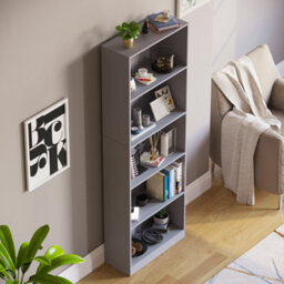 Lassic Vida Designs Cambridge Grey 5 Tier Extra Large Bookcase Freestanding Shelving Unit (H)1750mm (W)600mm (D)240mm - thumbnail 6
