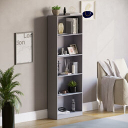 Lassic Vida Designs Cambridge Grey 5 Tier Extra Large Bookcase Freestanding Shelving Unit (H)1750mm (W)600mm (D)240mm - thumbnail 1