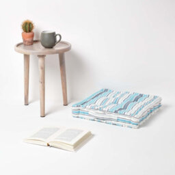 Homescapes Cotton New England Stripes Floor Cushion, 50 X 50 Cm - thumbnail 2