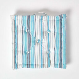 Homescapes Cotton New England Stripes Floor Cushion, 50 X 50 Cm - thumbnail 3