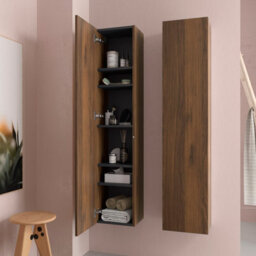Cygnus bath Bequia Tall Bathroom Cabinet 30Cm Walnut - thumbnail 2