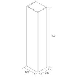 Cygnus bath Bequia Tall Bathroom Cabinet 30Cm Walnut - thumbnail 3