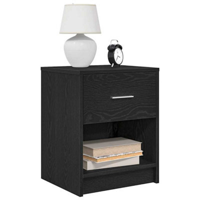 Berkfield Bedside Cabinets 2 Pcs With Drawer Black 40X34X50 Cm - image 1
