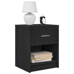 Berkfield Bedside Cabinets 2 Pcs With Drawer Black 40X34X50 Cm - thumbnail 1