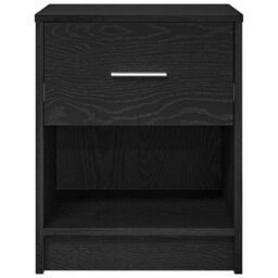 Berkfield Bedside Cabinets 2 Pcs With Drawer Black 40X34X50 Cm - thumbnail 4