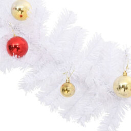 Vidaxl Christmas Garland Decorated With Baubles White 10 M - thumbnail 6