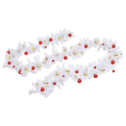 Vidaxl Christmas Garland Decorated With Baubles White 10 M - thumbnail 4