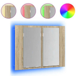 Walplus Led Bathroom Mirror Cabinet Sonoma Oak 60X12X45 Cm Acrylic - thumbnail 2