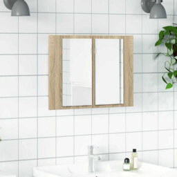 Walplus Led Bathroom Mirror Cabinet Sonoma Oak 60X12X45 Cm Acrylic