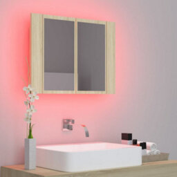 Walplus Led Bathroom Mirror Cabinet Sonoma Oak 60X12X45 Cm Acrylic - thumbnail 4